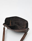 American Darling Woven Leather Crossbody Bag for Women, Western Shoulder Purse with Adjustable Strap Dark Brown