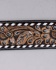 HILASON Western Horse Halter Noseband Genuine American Leather Dark Brown w/ White