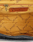 American Darling Premium Western Tooled Leather Hair-On Tote Bag with Fringe
