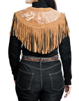 Genuine Leather Western Fringe Poncho Vest For Women Timeless Cowgirl Capelet Style