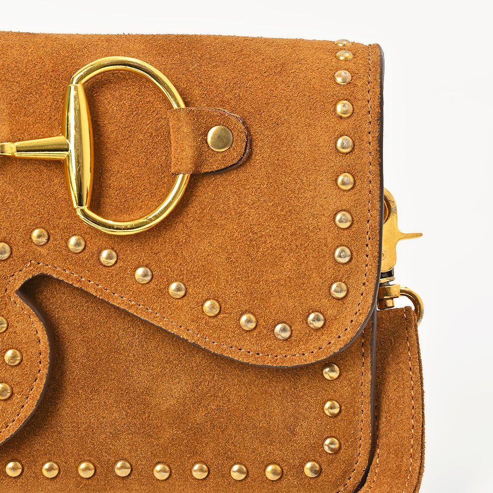 American Darling Suede Crossbody Handbag for Women, Western Studded Flap Shoulder Style