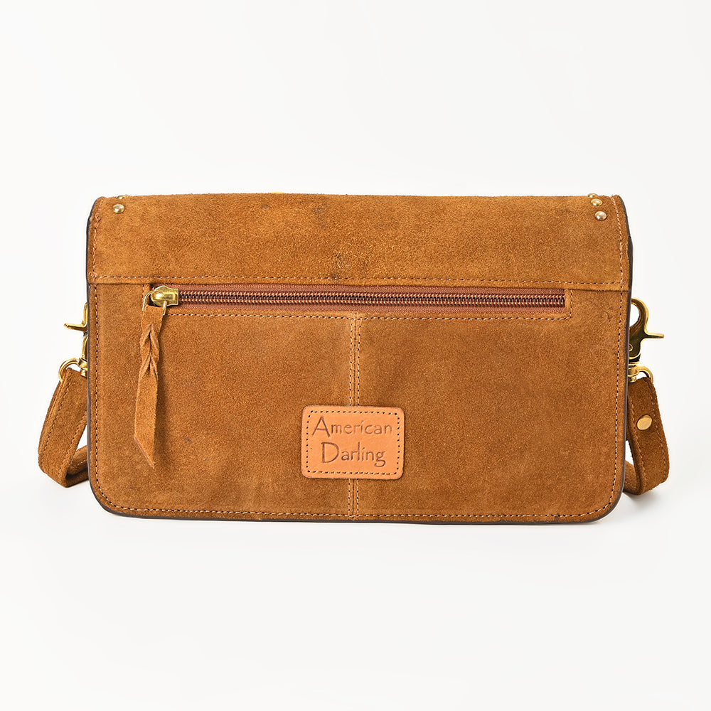 American Darling Suede Crossbody Handbag for Women, Western Studded Flap Shoulder Style