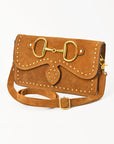 American Darling Suede Crossbody Handbag for Women, Western Studded Flap Shoulder Style
