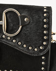 Soft Suede Crossbody Bag With Western Studded Flap For Everyday Women Essentials