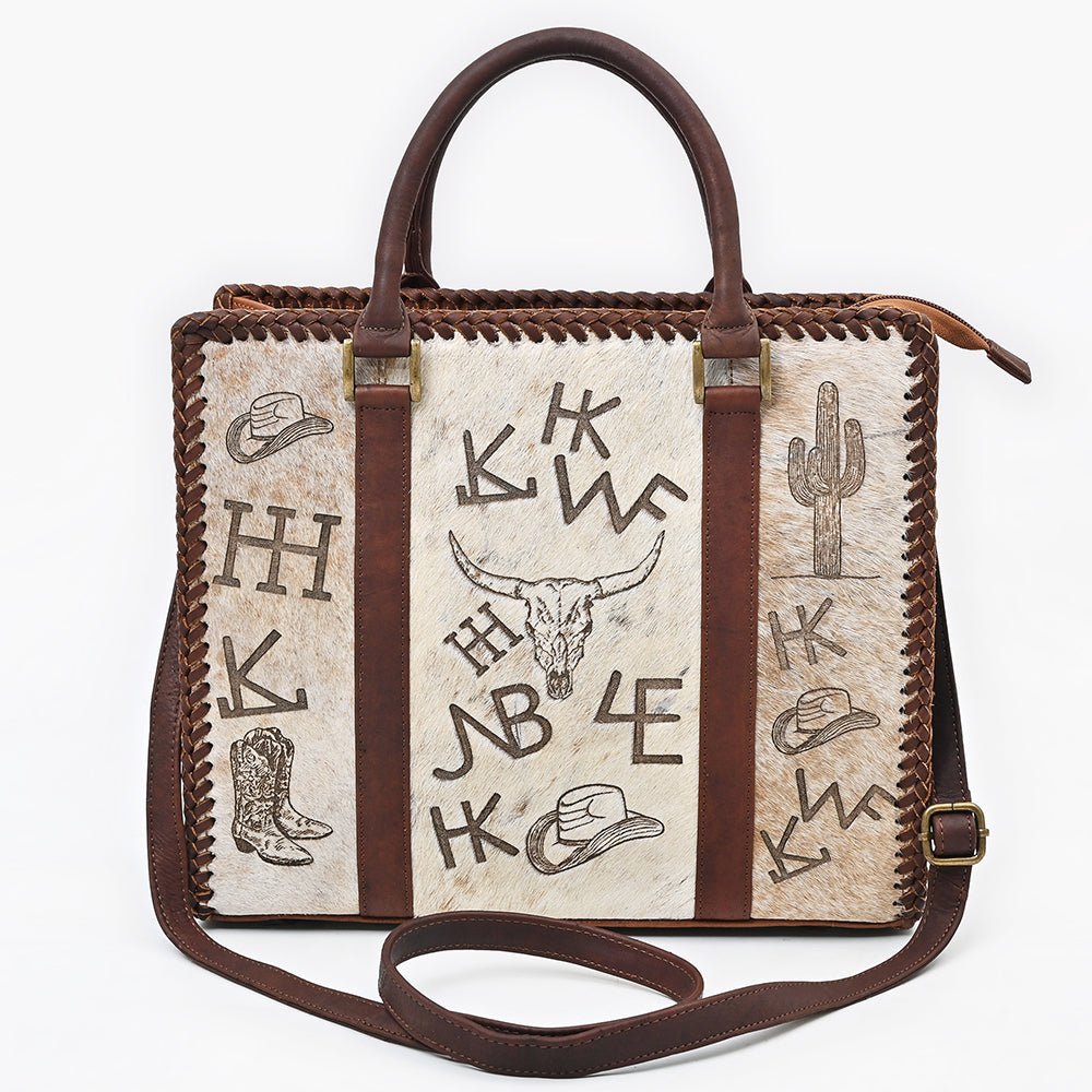American Darling Breifcase Hair On Genuine Leather Women Bag W.