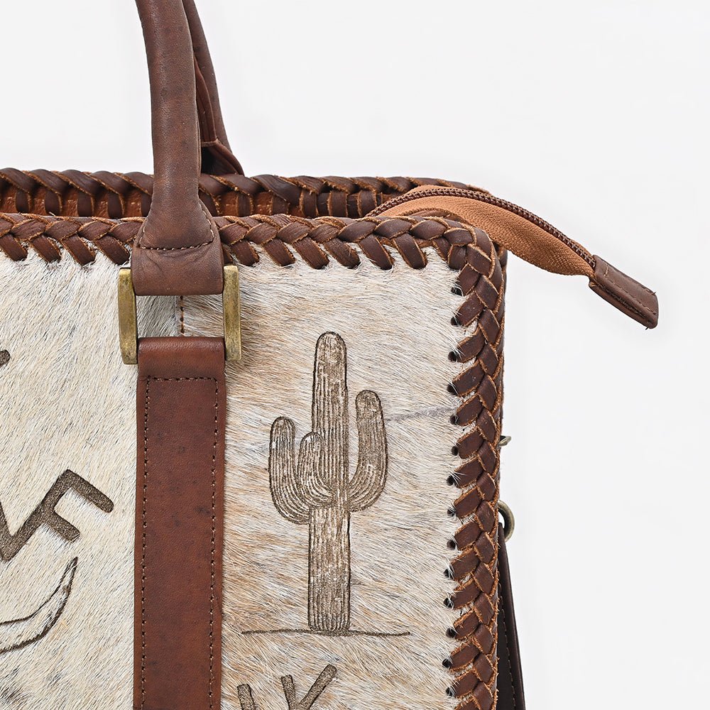 American Darling Breifcase Hair On Genuine Leather Women Bag W.
