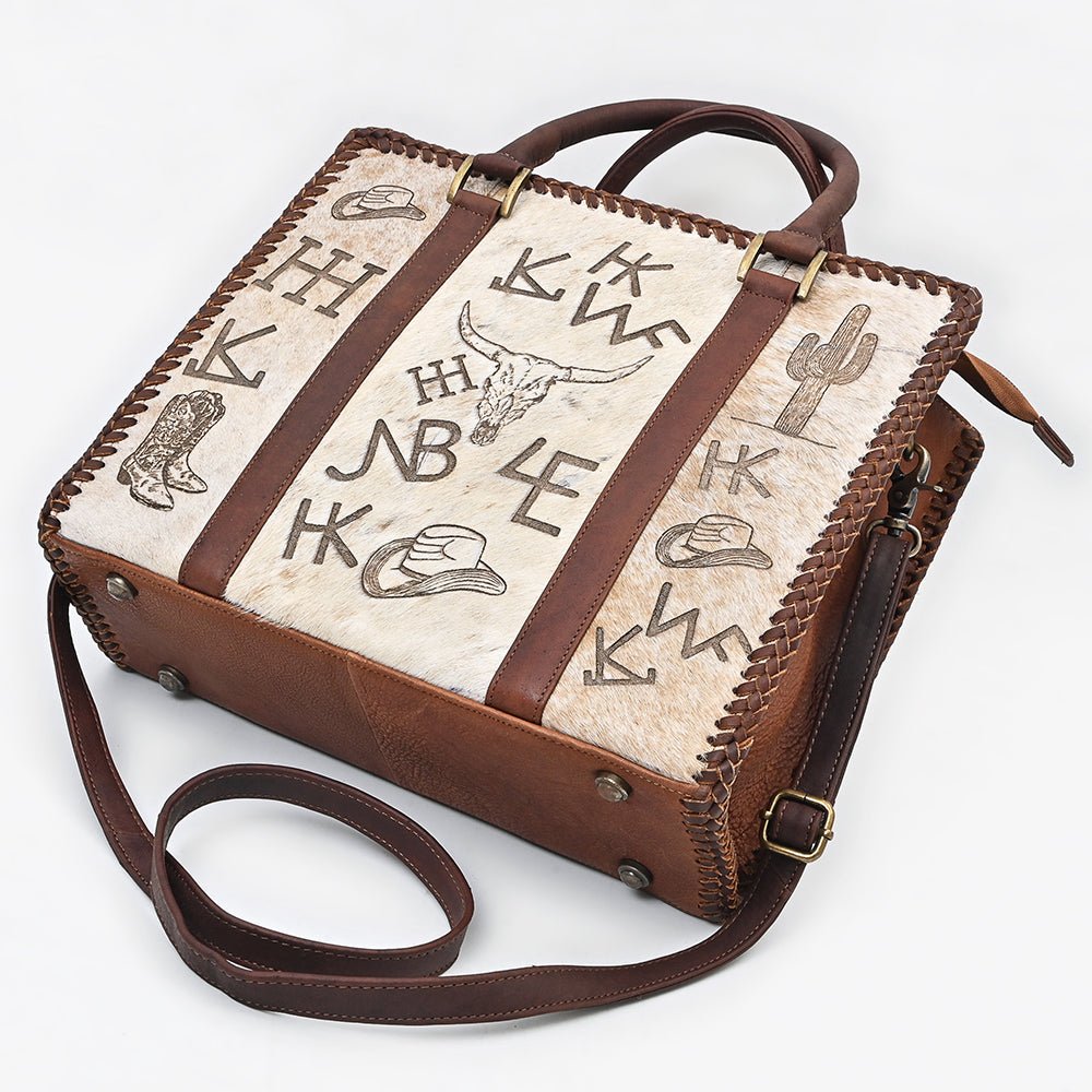 American Darling Breifcase Hair On Genuine Leather Women Bag W.