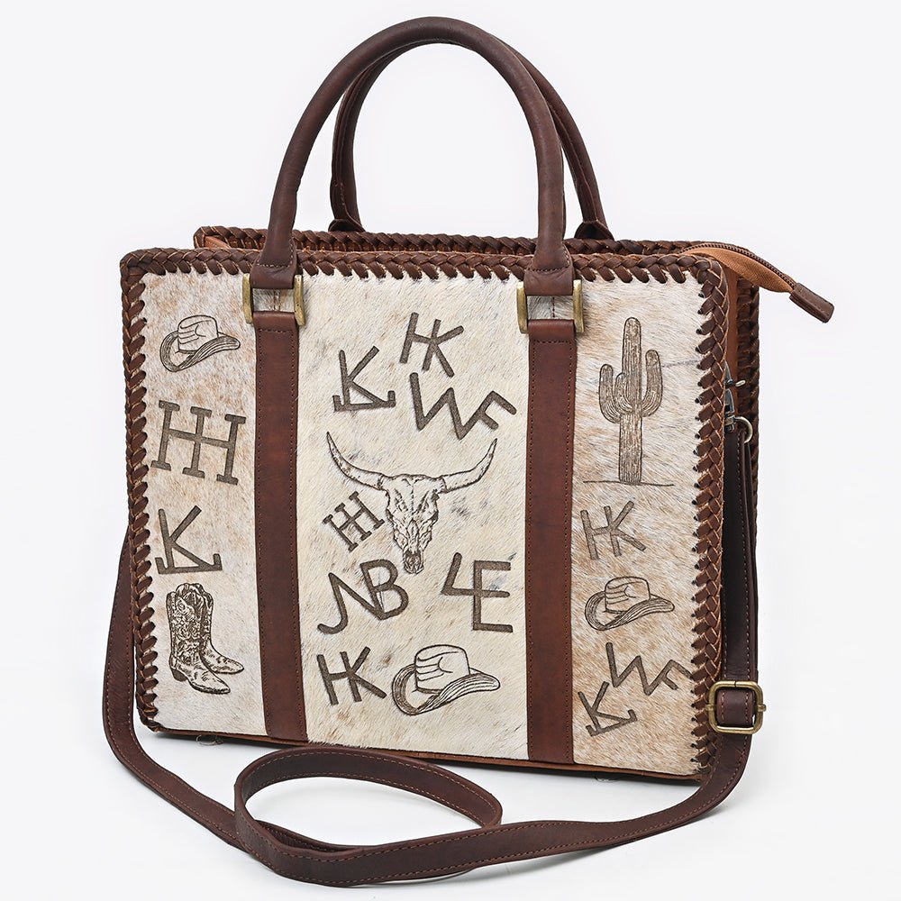 American Darling Breifcase Hair On Genuine Leather Women Bag W.