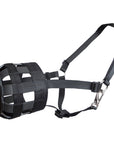 HILASON Western Horse Grazzing Muzzle With Halter Black