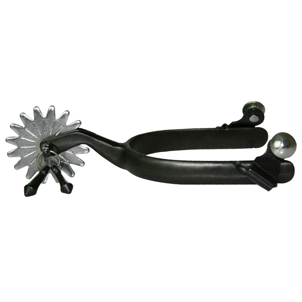 HILASON Black Steel Jingle Bob Spurs Men 2" Shank &amp; 1/2" Band