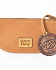 American Darling Genuine Suede Leather Western Wristlet Clutch Floral Scroll