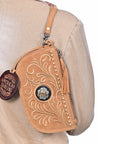 American Darling Genuine Suede Leather Western Wristlet Clutch Floral Scroll