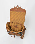 American Darling Western Cowhide & Turquoise Tooled Leather Fringe Backpack