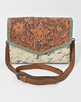 American Darling Hair-On Hide & Hand-Tooled Genuine Leather Star Crossbody Bag