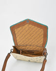 American Darling Hair-On Hide & Hand-Tooled Genuine Leather Star Crossbody Bag