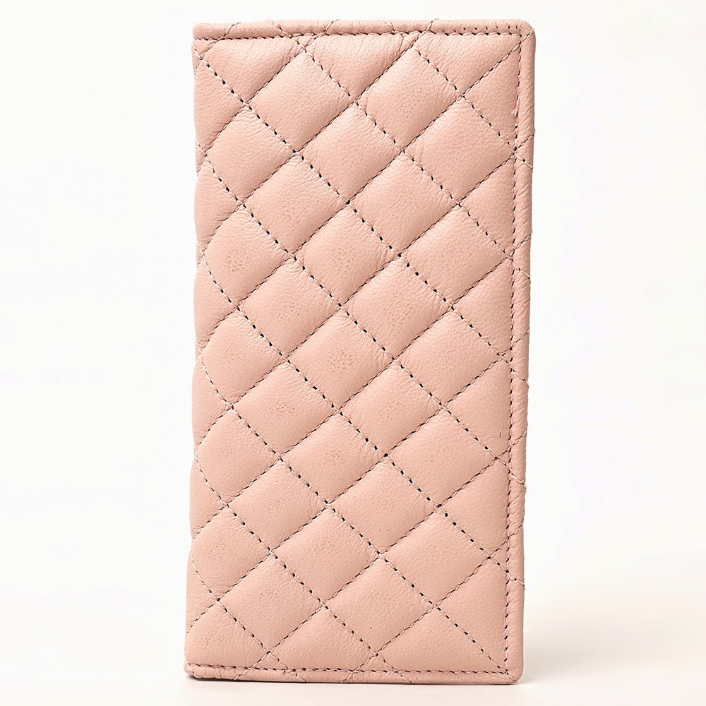 NEVER MIND Quilted Leather Continental Bifold Wallet Organizer