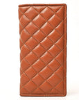 NEVER MIND Quilted Leather Continental Bifold Wallet Organizer