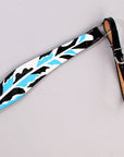 HILASON Western Horse Genuine Leather Printed Breast Collar Turquoise & Black
