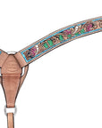 HILASON Western Horse Headstall Breast Collar American Leather Tan