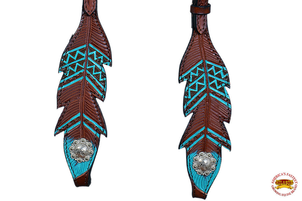 HILASON Western Horse American Leather Headstall Tack Dark Brown