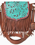 American Darling Hand-Tooled Full Grain Leather Crossbody Bag Vegetable Tanned