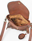 American Darling Hand-Tooled Full Grain Leather Crossbody Bag Vegetable Tanned