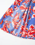 Boho Floral Tiered Side Slit Maxi Skirt