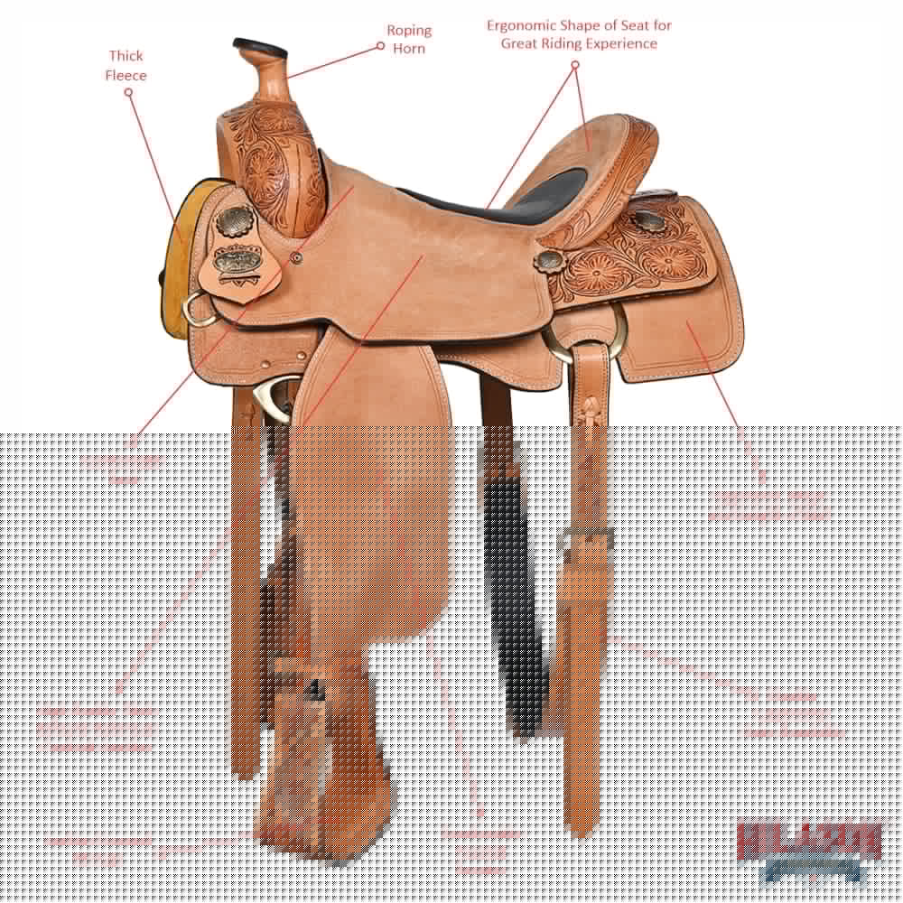 Hilason Western Horse Saddle American Leather Ranch Roping Cowboy