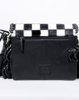 Ladies Hair On Hide Western Crossbody Satchel With Genuine Leather Adjustable Strap