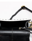 American Darling Black & White Checkered Mini Crossbody Hand-Laced Edges