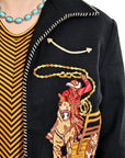 American Darling Women’s Western Rodeo Blazer - Vintage Style Embroidered Cowboy Jacket with Horse & Lasso Motif