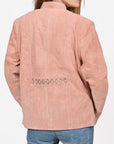 American Darling Women’s Suede Jacket Blazer Zip Front Studded Embellished Casual Western Style Coat
