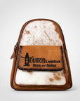 Pecan Rodeo Genuine Hair-on Leather Backpack Travel Rucksack | Houston Livestock Show and Rodeo