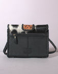 Handcrafted Western Leather Crossbody Bag With Hair On Cowhide Texture And Finish