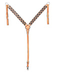 HILASON Western Horse Tack Set American Leather Hand Tooled Tan