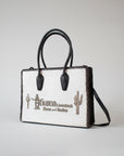 Sandy Rodeo Genuine Hair-on Leather Tote Bag Western Statement Handbag | Houston Livestock Show and Rodeo