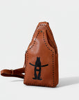 Magnolia Rodeo Genuine Leather Black Embroidered Sling Bag | Houston Livestock Show and Rodeo
