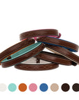 ExionPro Fancy Stitched Padded Leather Dog Collar - Havana Padding