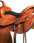 Comfytack Premium Western Leather Horse Saddle – Hand-Tooled Floral Design, Comfortable Fit, Durable Riding Tack