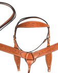 Comfytack Premium Western Leather Horse Saddle – Hand-Tooled Floral Design, Comfortable Fit, Durable Riding Tack