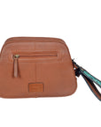 American Darling Western Turquoise Floral Tooled Leather Wristlet & Crossbody Bag with Concho
