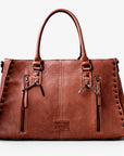 Magnolia Rodeo Genuine Leather Embroidered Tote Bag Black | Houston Livestock Show and Rodeo