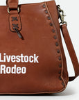 Magnolia Rodeo Genuine Full-Grain Leather Embroidered Tote Bag White | Houston Livestock Show and Rodeo