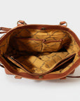 Magnolia Rodeo Genuine Full-Grain Leather Embroidered Tote Bag White | Houston Livestock Show and Rodeo