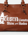 Magnolia Rodeo Genuine Full-Grain Leather Embroidered Tote Bag White | Houston Livestock Show and Rodeo