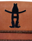 Frontier Rodeo Genuine Leather  Black Embroidered Crossbody Bag | Houston Livestock Show and Rodeo