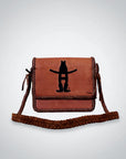 Frontier Rodeo Genuine Leather  Black Embroidered Crossbody Bag | Houston Livestock Show and Rodeo