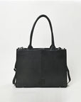 American Darling Black & Silver Checkered Leather Tote Bag with Studded Detail