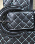 Noble Equestrian Classic Quilted Belt  2" Wide Full Grain Leather Contrast Stitching & Brass Hardware