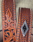 3D Western Men's Hand Tooled Full-Grain Leather Belt With Removable Buckle